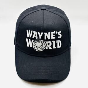 Waynes World Black Snapback Adjustable Hat Cap EUC Saturday Night Live Vintage